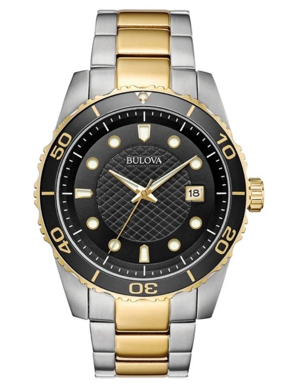 Bulova Two-Tone Black and Gold Men's  sports Watch